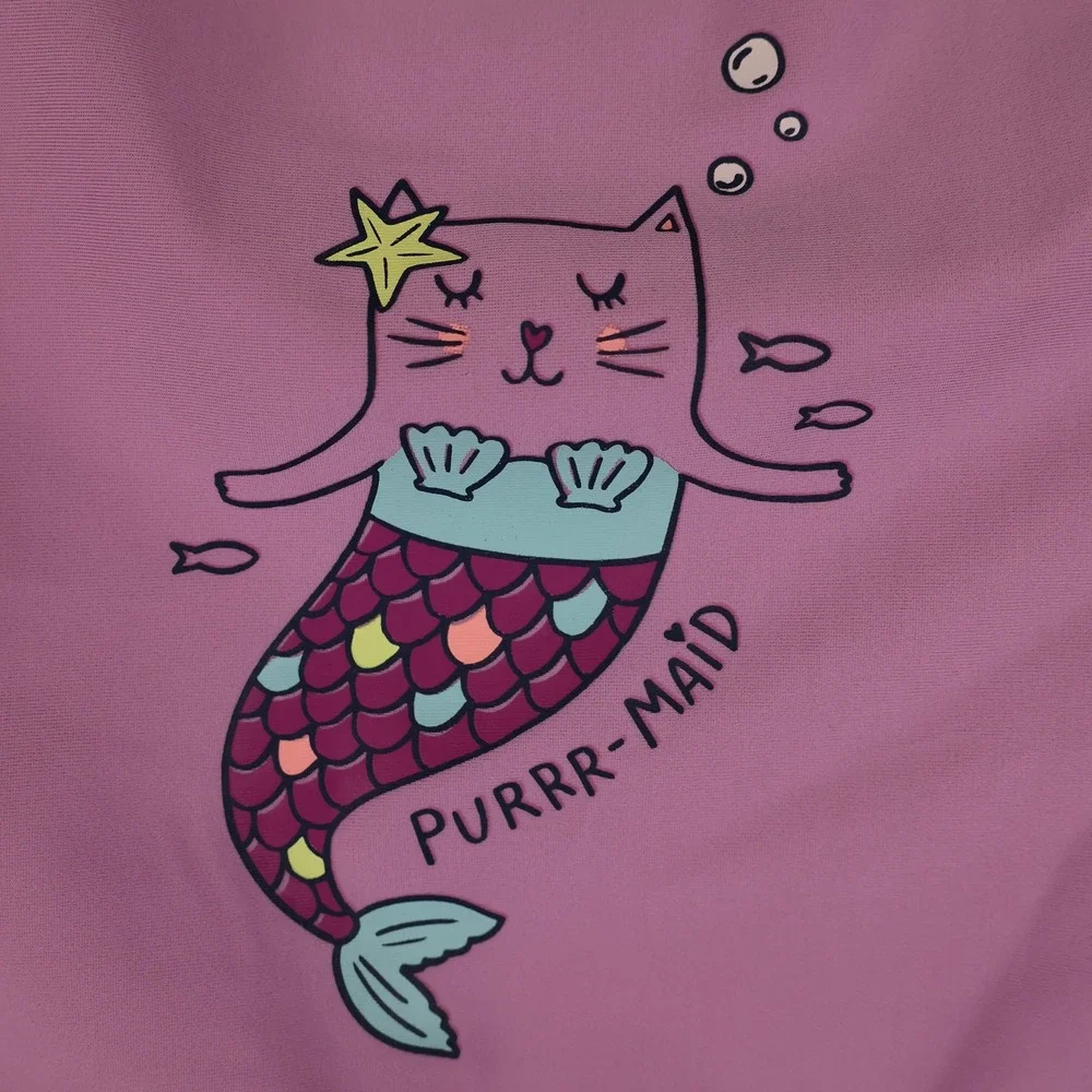 Carter's Baby Swim Shirt 3 Months Purple Cat Mermaid UPF 50+ New Sun Protection